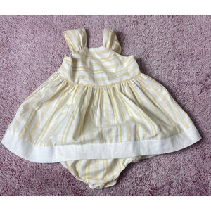 Baby Edgehill Collection Casual Dress 3 Months White Yellow Striped with cover